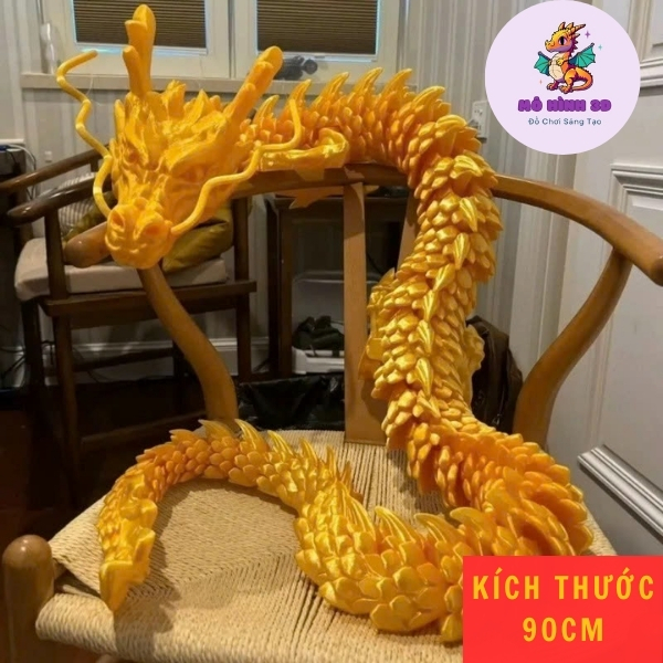 LARGE DRAGON 90 ซม.หลากสี 3D Dragon Toy Jointed Dragon Model ตกแต่ง Sharp ดีเทลตกแต่ง