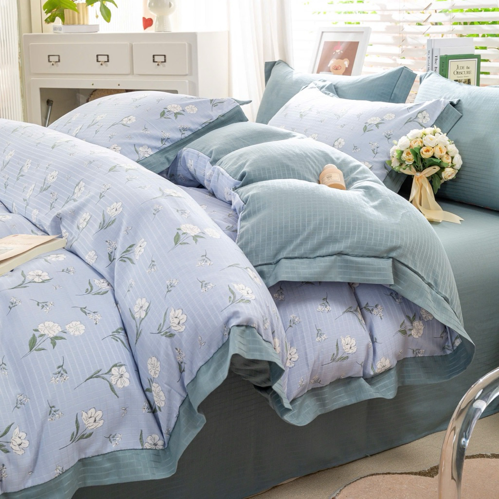 Mark Jacob Summer Collection 2025 ชุดเครื่องนอน – ผ้าฝ้ายรุ่นใหม่ นุ่ม เย็นสบาย คุณภาพสูง 4 ชิ้น