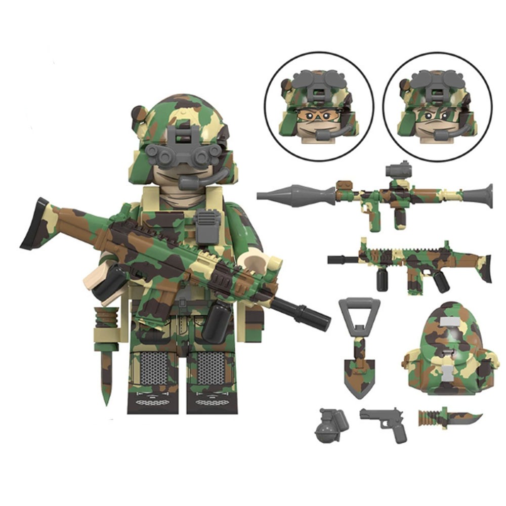 ทหารครก KSK ลายพรางสีเขียว