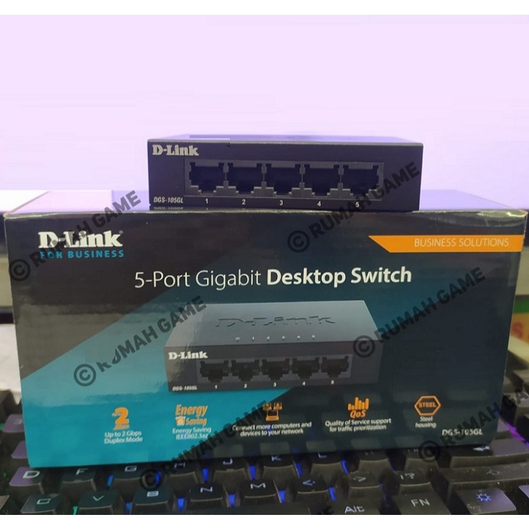 DLink 5 Port Switch DGS105GL (เคสโลหะ) Gigabit 10/100/1000Mbps