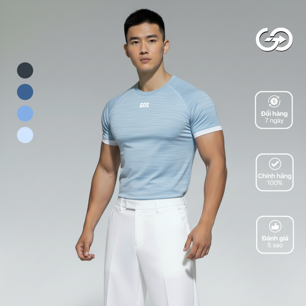 GOS CodeLine S21 เสื้อกีฬายิมเข้ารูปผู้ชาย (ยางยืดถัก)