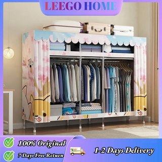 【LEEGO】Tủ quần áo công suất lớn Tủ quần áo gấp di động Tủ khóa chống bụi Thiết kế trượt Tủ quần áo Chống bụi và độ ẩm
