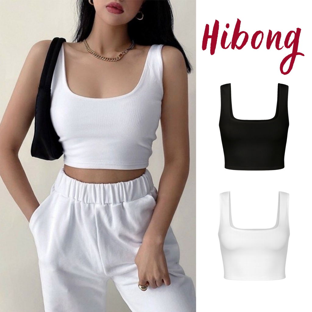 เสื้อครอปคอเหลี่ยมรัดลําตัวคุณภาพดี CR33 เสื้อเชิ้ตทรง CRT ผู้หญิงยางยืดจั๊มนุ่มเท่ สวัสดี