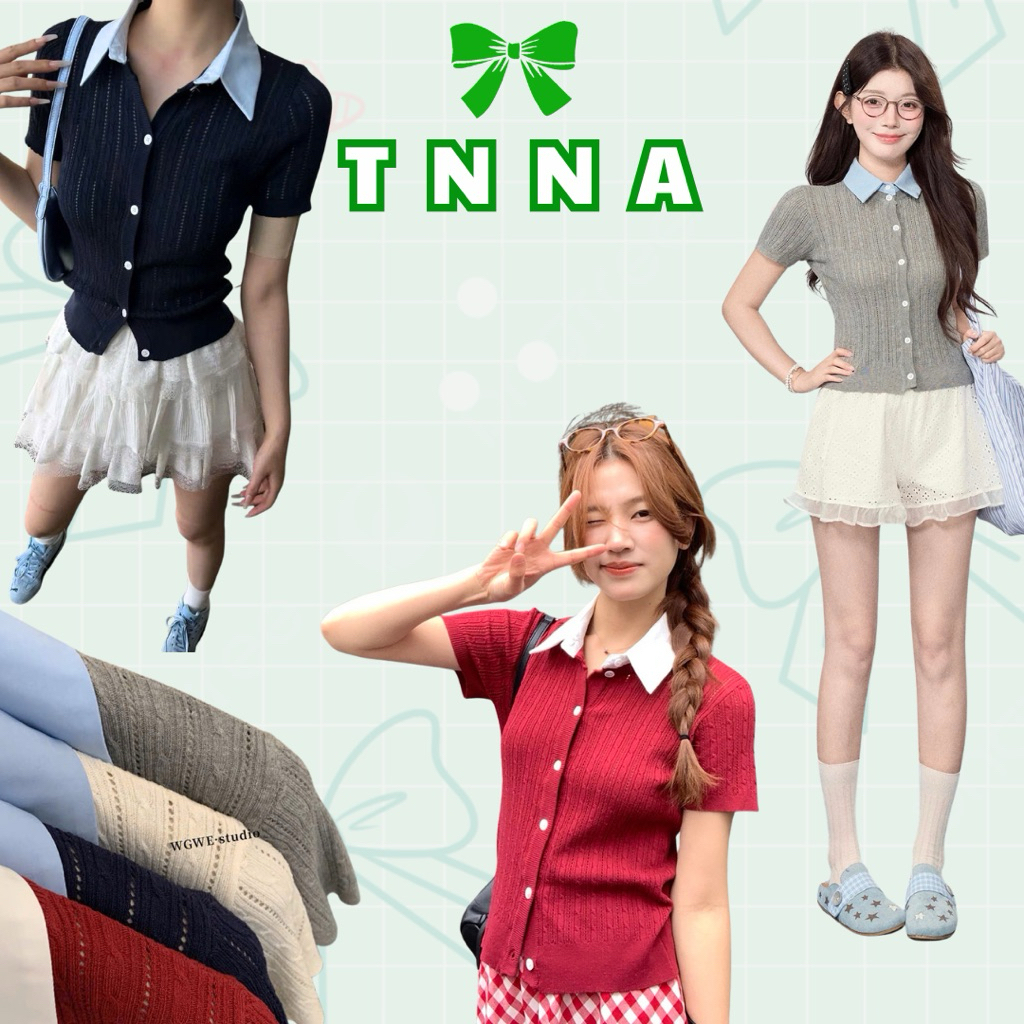 TNA_WGWE เสื้อโปโลขนสัตว์ผู้หญิงคอปกสองสี – เสื้อโปโลขนสัตว์ QC แขนสั้น Slim Form