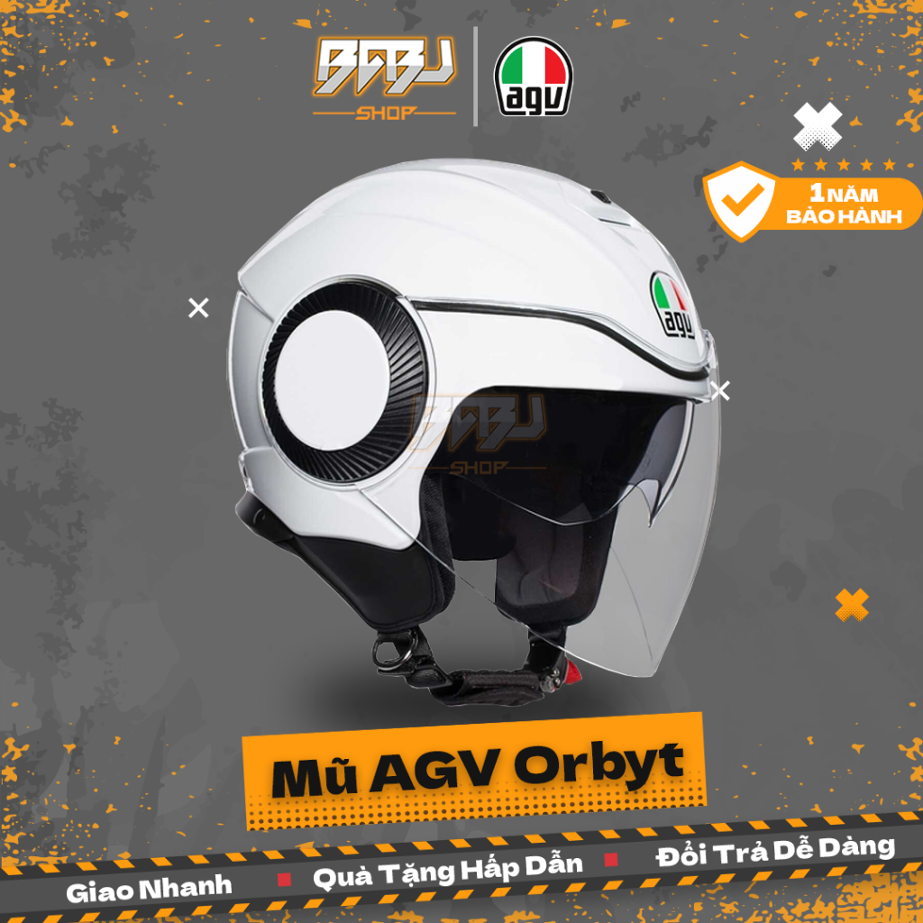 Mũ 3/4 AGV Orbyt 2 kính chính hãng | Nón bảo hiểm AGV cao cấp chuẩn ECE 22.05 – Bảo hành 3 năm