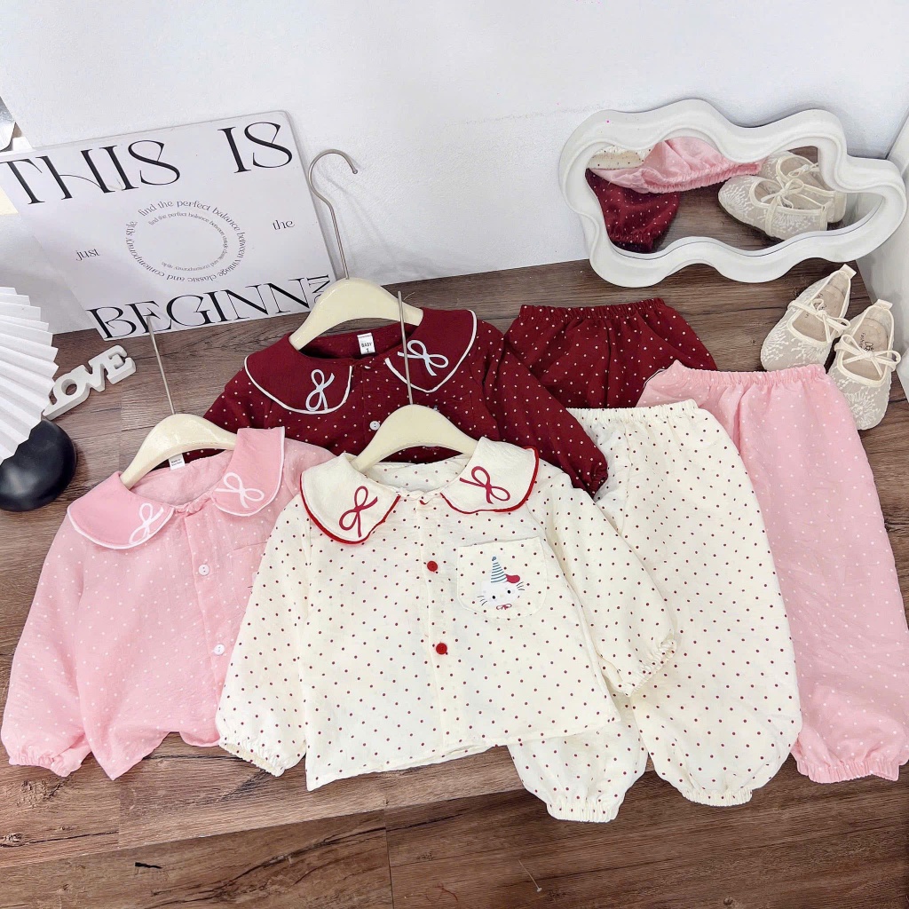 ชุดเสื้อผ้าเด็กผู้หญิงติดกระดุมแขนยาวสําหรับเด็กทารกตั้งแต่ 1 ปีถึง 5 ปี