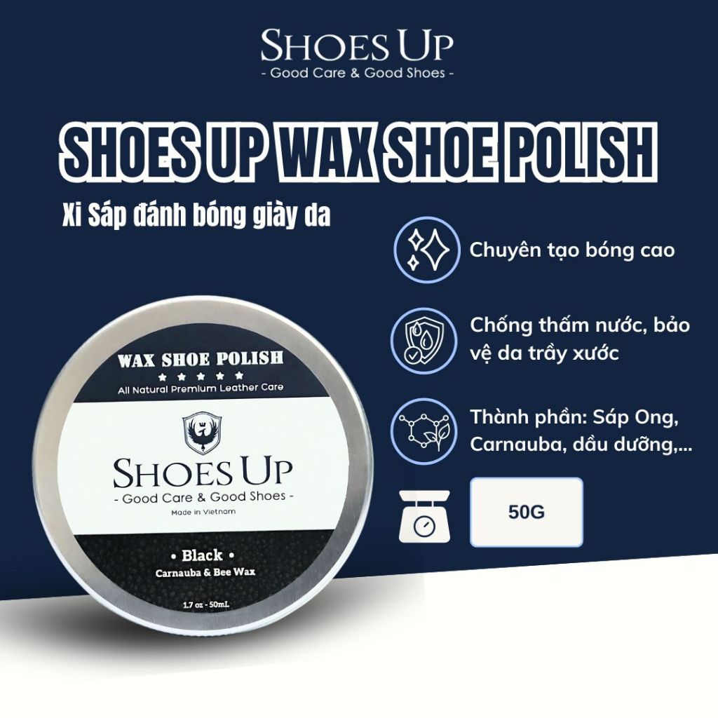 Shoes Up Wax Shoe Polish - น้ํายาขัดรองเท้าหนังด้วยส่วนผสมจากธรรมชาติ
