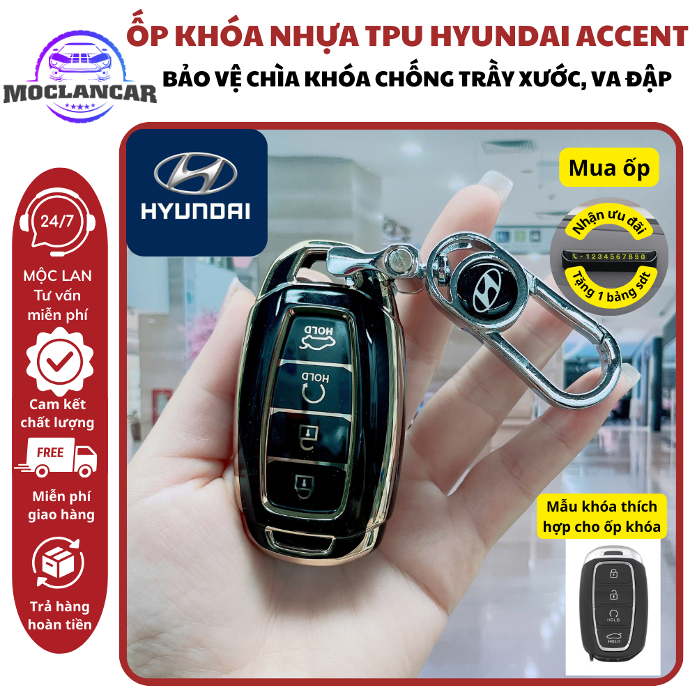 เคสกุญแจ Elantra Hyundai Accent 2021-2022-2023, เคสกุญแจ HYUNDAI ACCENT, แบบ 4 ปุ่ม