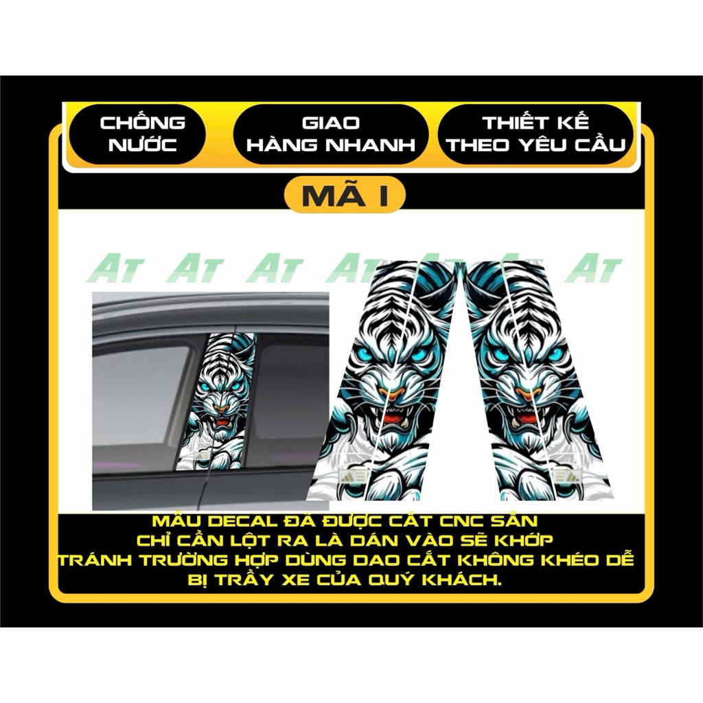 VF8 ดีไซน์ B-pillar Decal ในรถยนต์ แสตมป์กันน้ํา 4 ชั้นคุณภาพสูง