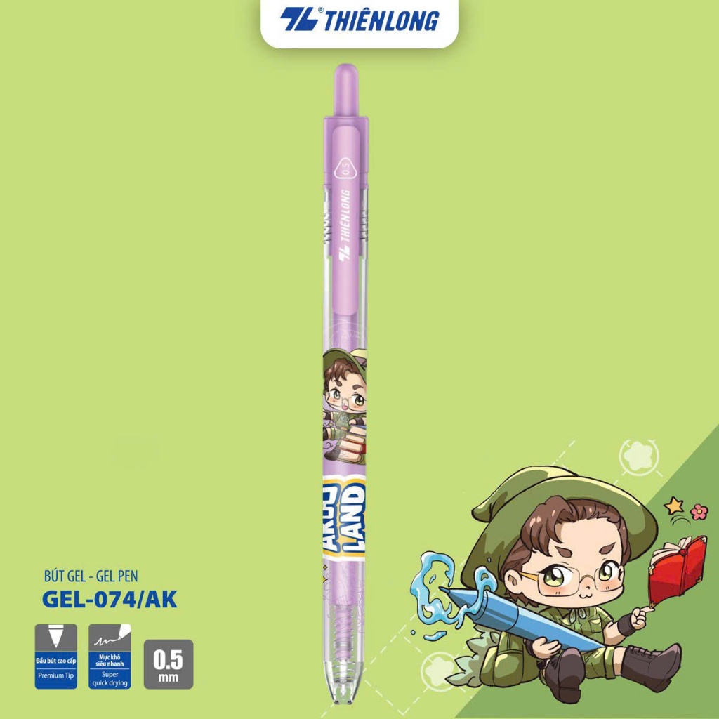 Combo 5/10 Akooland Tahi Thien Long Gel Pens GEL-074/AK - หมึกแห้งเร็วเป็นพิเศษ