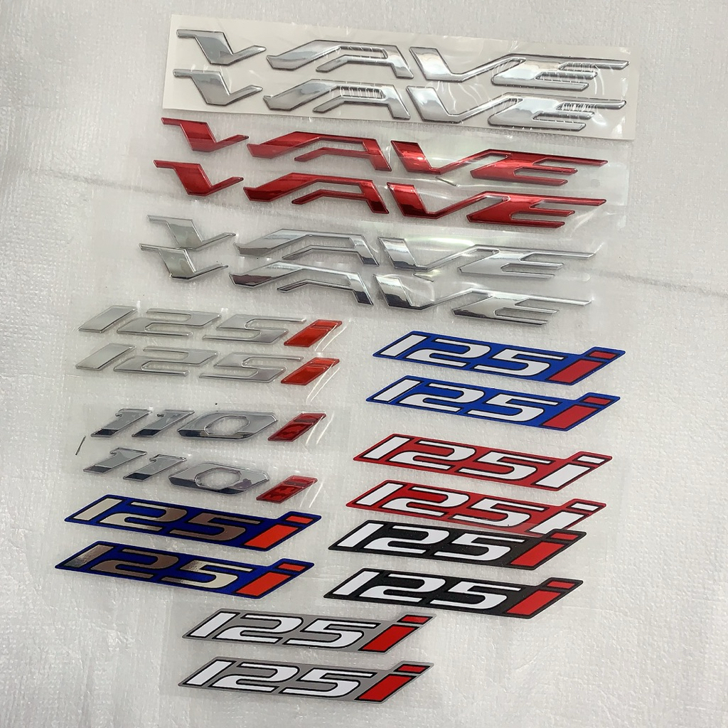แสตมป์โลโก้นูนรถจักรยานยนต์ Wave – 110i – 125i สติ๊กเกอร์ตกแต่งมอเตอร์ไซค์ 3D
