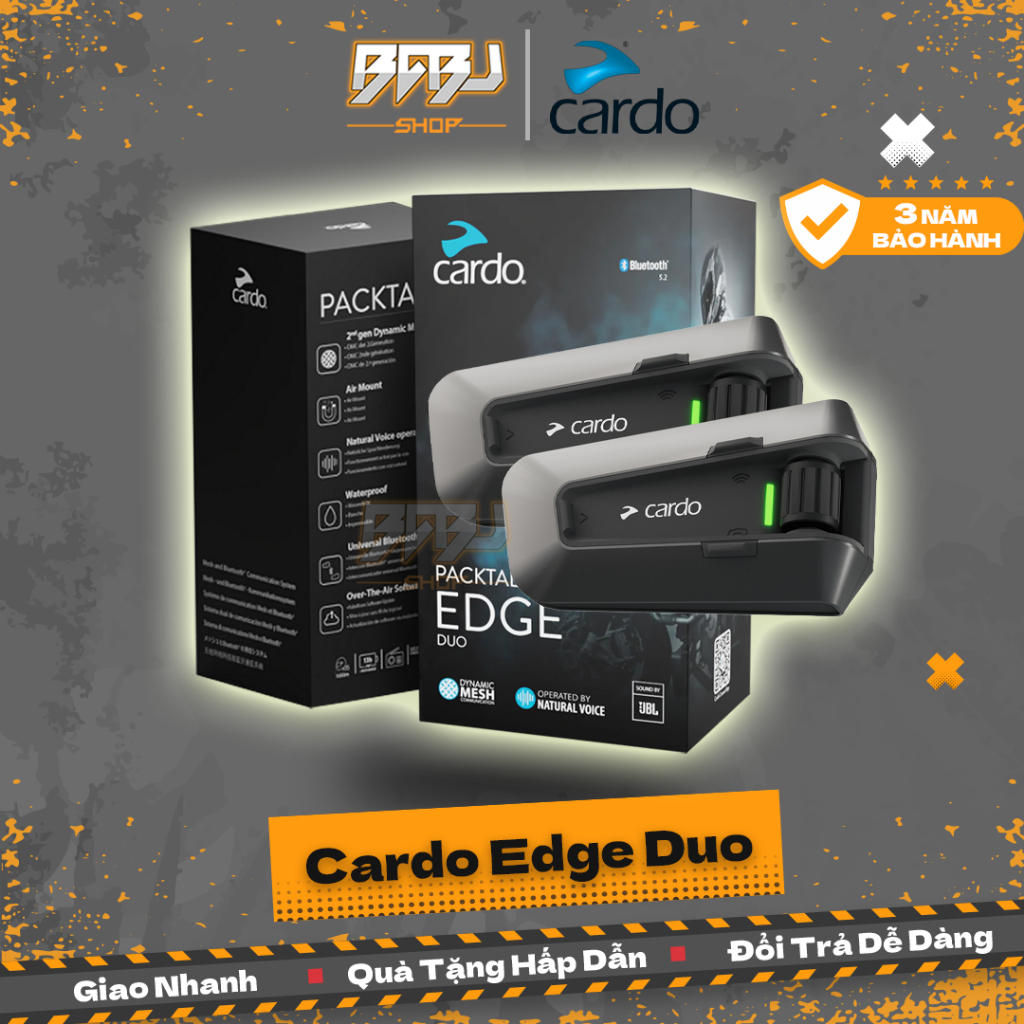 Tai Nghe Cardo Packtalk Edge Duo | Intercom chính hãng, hàng nguyên seal, bảo hành kích hoạt