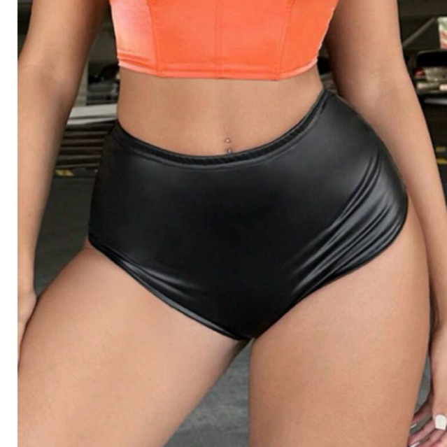 กางเกงหนังเทียม กางเกงฝึกเต้นเสา twerk