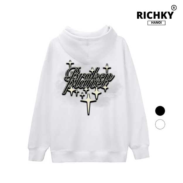Richky Hanoi Premium Hoodie Broken Planet Starry Scrip Graphic