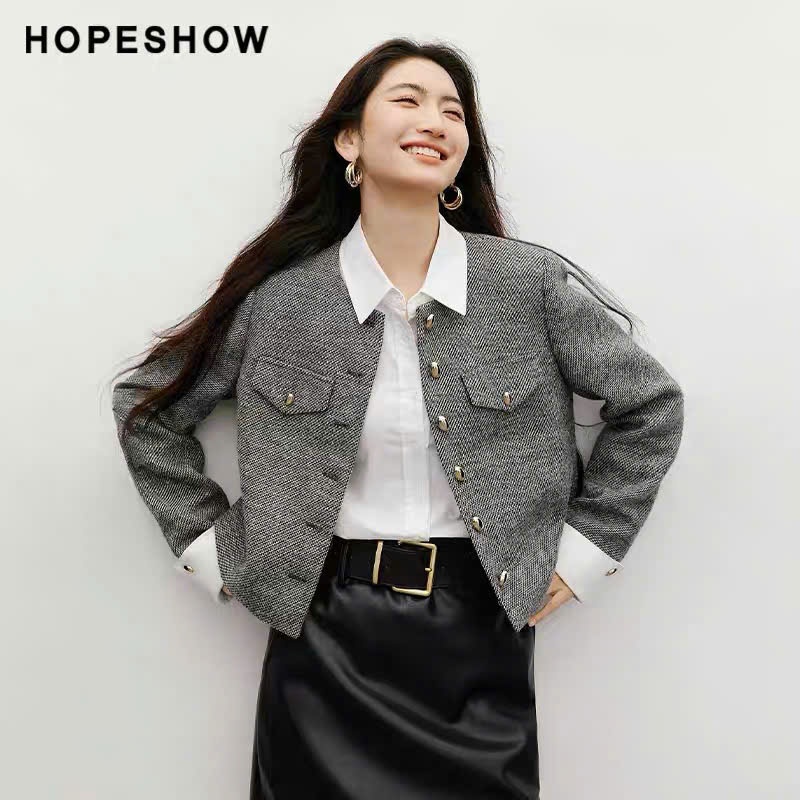 เสื้อแจ็คเก็ตฤดูใบไม้ร่วงคอกลม Azura Studio A107