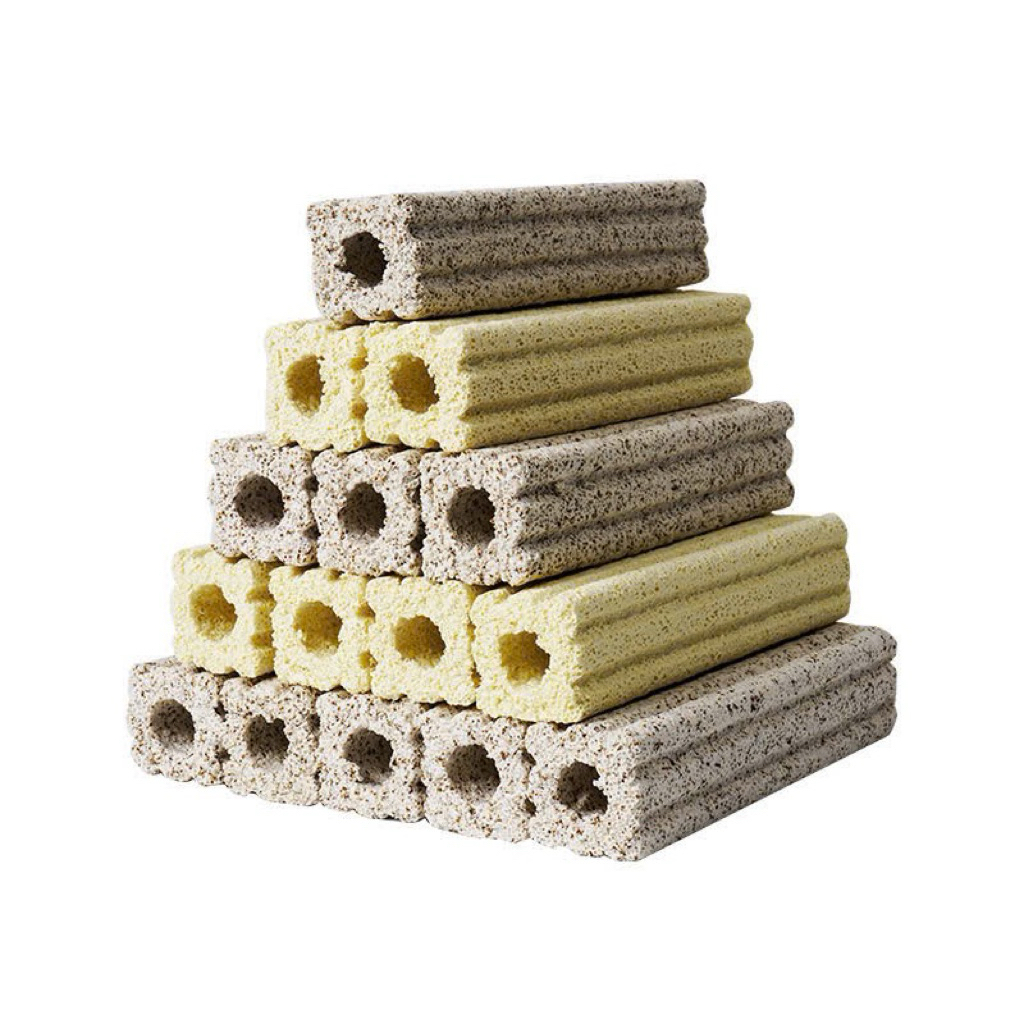 ตัวกรองเซรามิกแอปริคอทบลอสซั่มเกลือและพริกไทยขนาดใหญ่ 15 x 38 ซม. เครื่องกรองน้ําตู้ปลา [LARGE BAR]