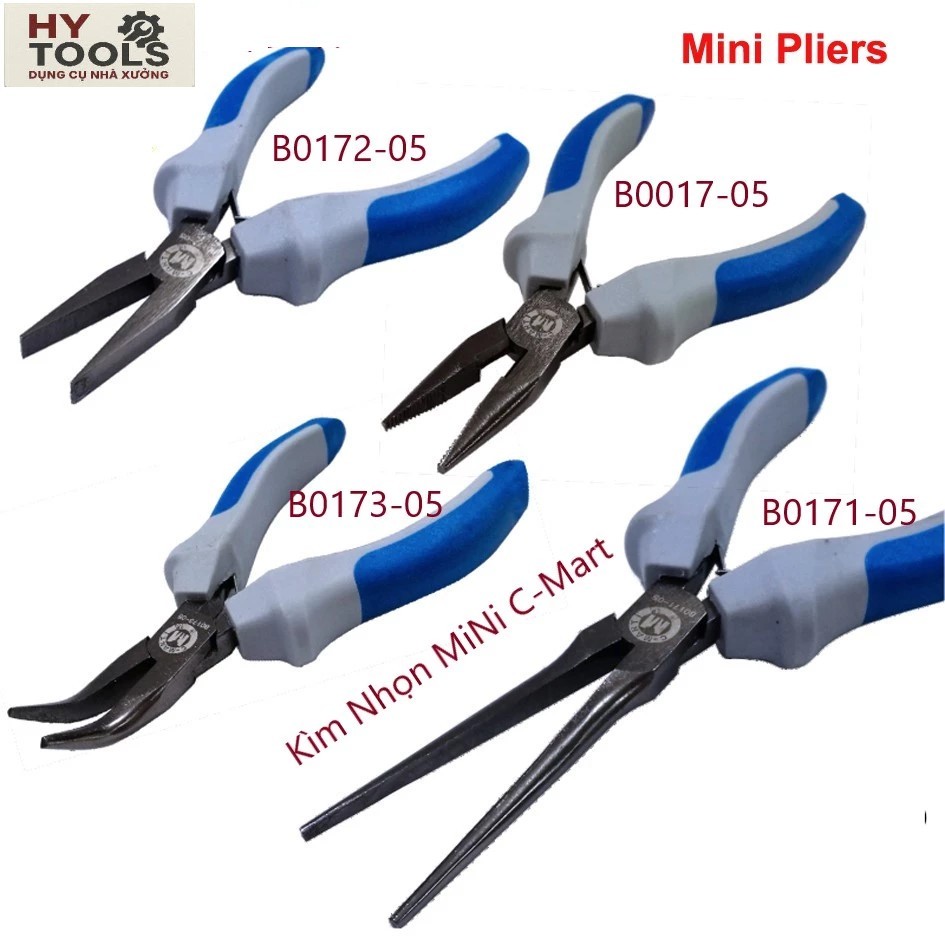 คีมปลายแหลมขนาดเล็ก ปากกลม 5 นิ้ว แบน โค้ง B0017, B0171, B0172, B0173 C-Mart