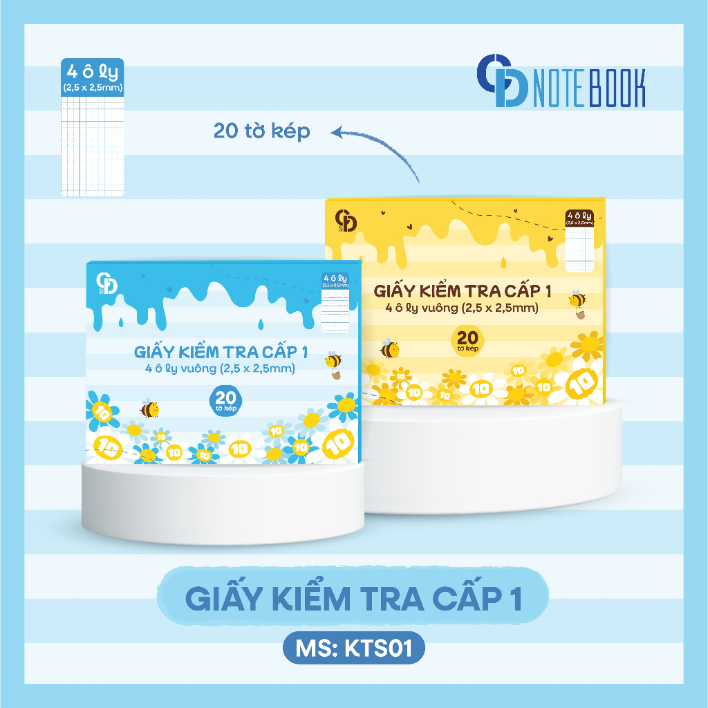 Bee CD กระดาษทดสอบโน้ตบุ๊ก 170x240mm 4 เหลี่ยม 20 แผ่นคู่ DL: 100GSM - MS: KTS01