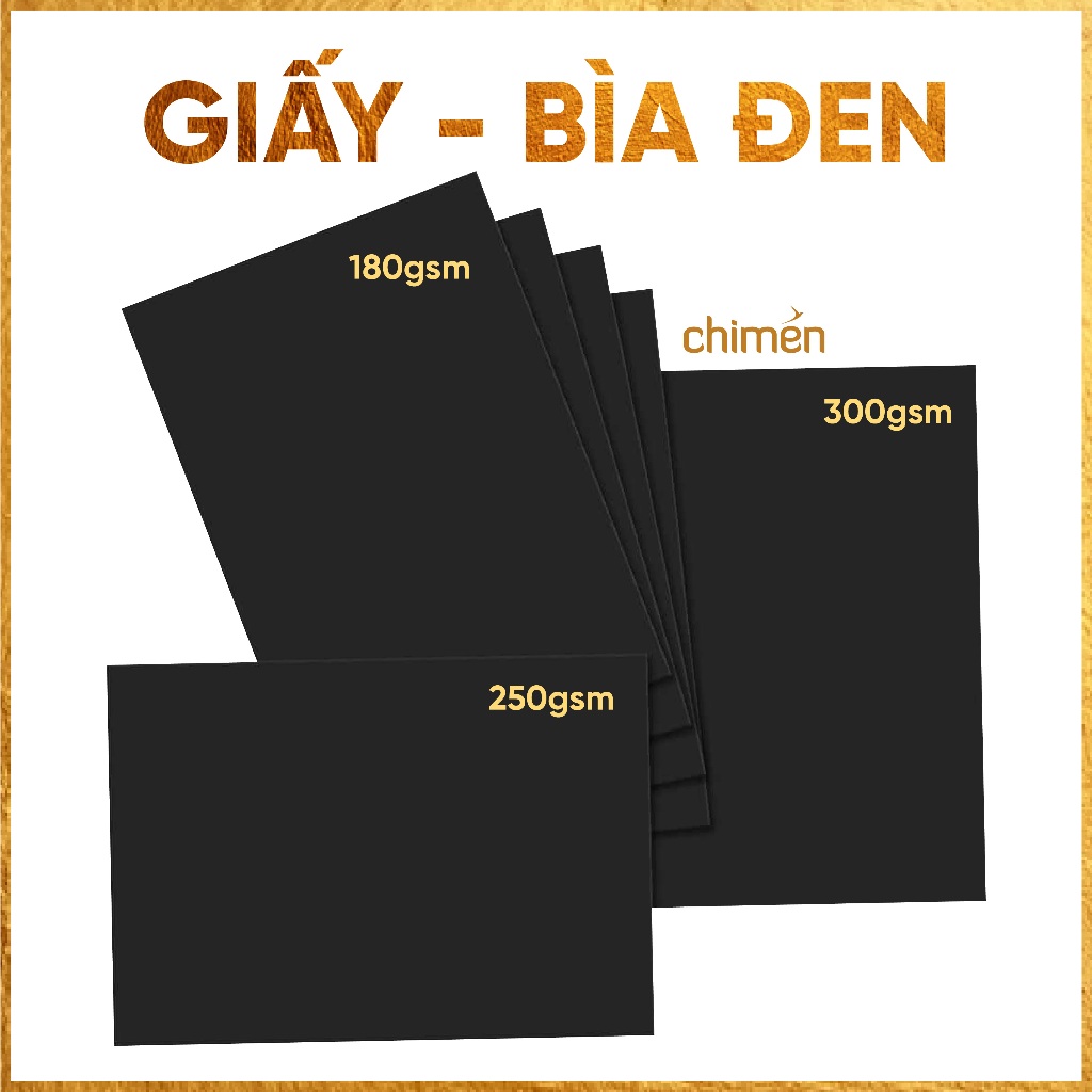 ปกดํา A3 - A4 ชุด 20 แผ่น กระดาษวาดเขียนสีดํา 180gsm - 300gsm - 400gsm