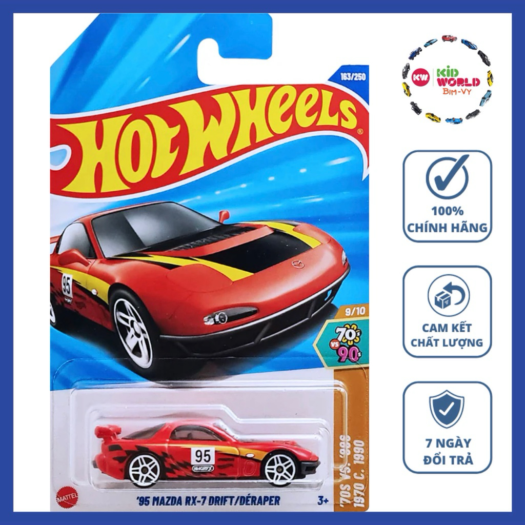 Hot Wheels basic 95 Mazda RX-7 Drift/Deraper JBB57 รถโมเดล