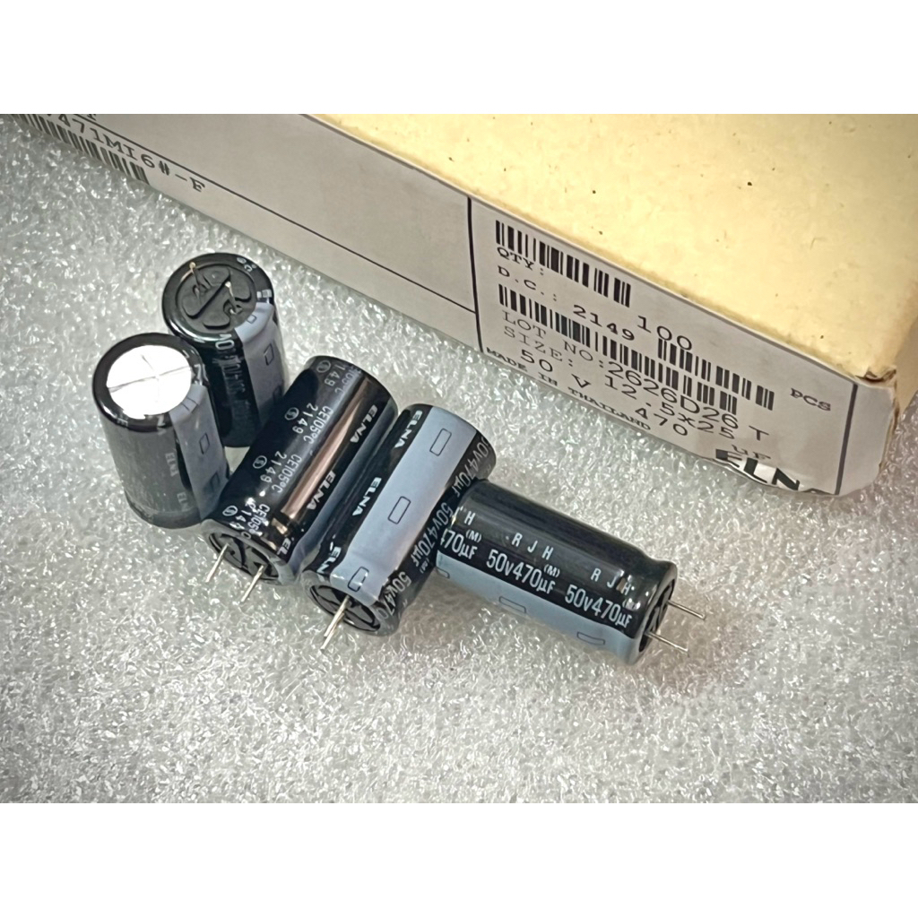 [ 2 ชิ้น ] ELNA RJH CAPACITOR 50V 470UF 50V, 50V470UF, 470UF50V (ขนาด 12.5x25mm)