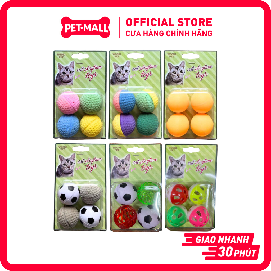 ชุดของเล่นไล่แมว 4 ลูก SONICE Ball Petmall