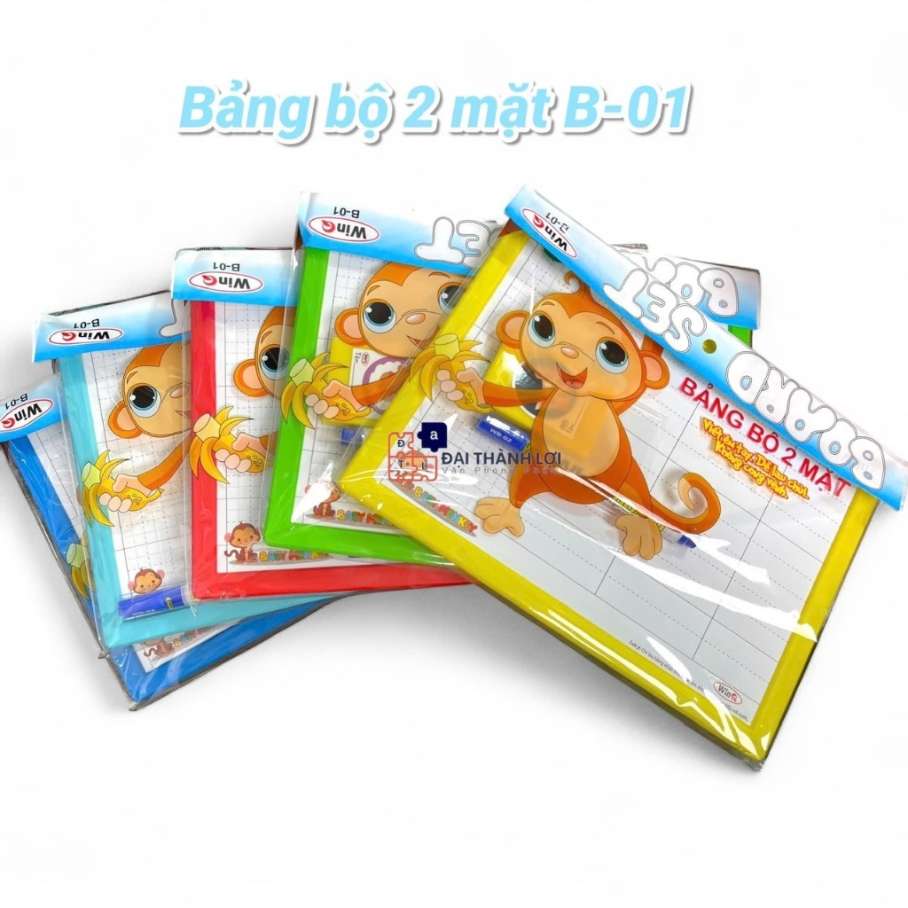 [B01] ชุดกระดาน 2 ด้าน / กระดานนักเรียน / กระดานนักเรียน / Win Q Qui Luc Brush Pen กระดานเขียน B-01 