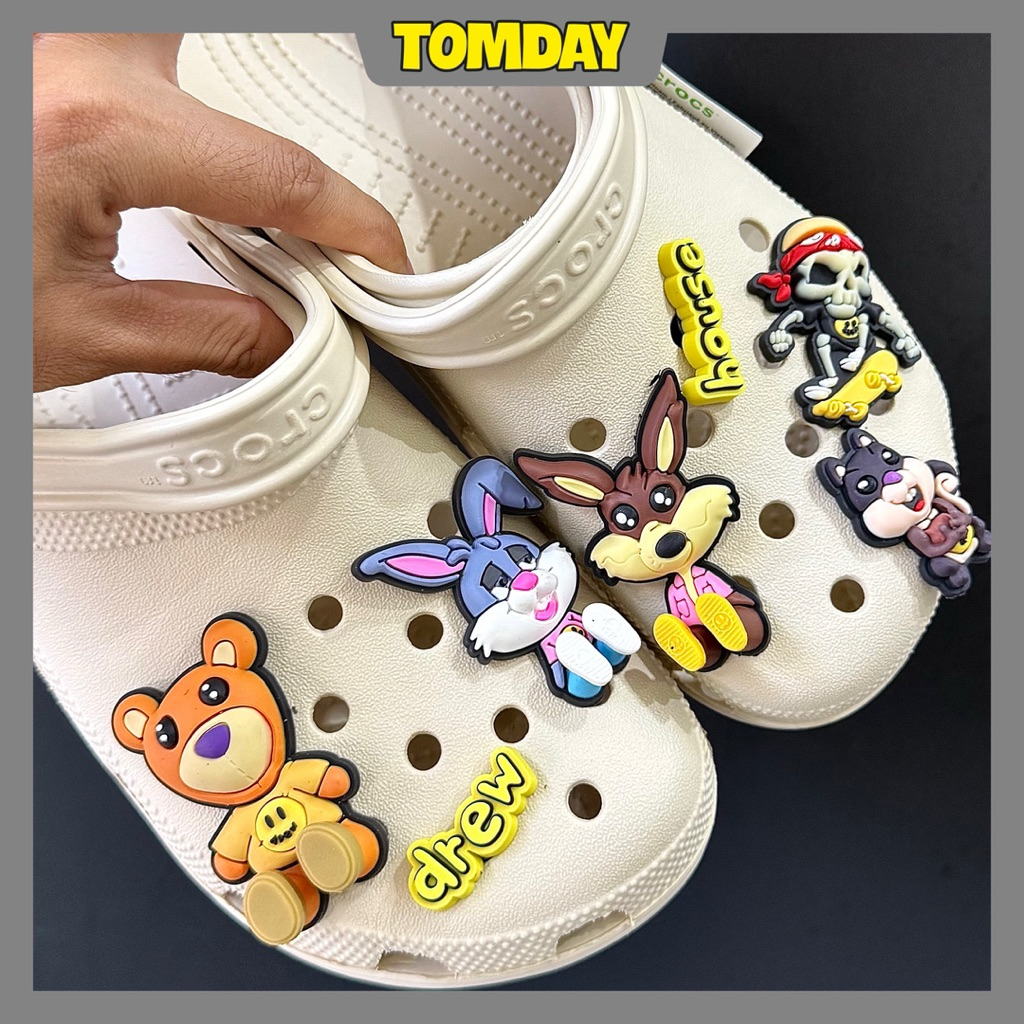 [Tomday] Drew House Sticker Drew House Cross Slippers Set
