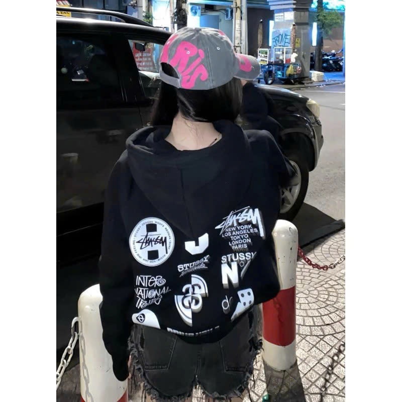 เสื้อฮู้ด Stu.sy Sara ทําจากผ้าสักหลาดผ้าฝ้ายคุณภาพสูง gavana unisex สําหรับผู้ชายและผู้หญิง DL 300g