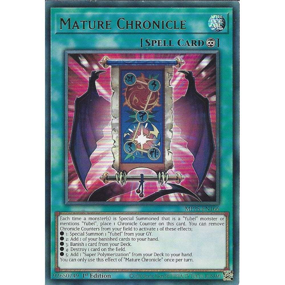 [KW2 Yugioh]* [EN-UK] การ์ด MP25-EN166 Mature Chronicle : การ์ดหายากมาก : รุ่นที่ 1