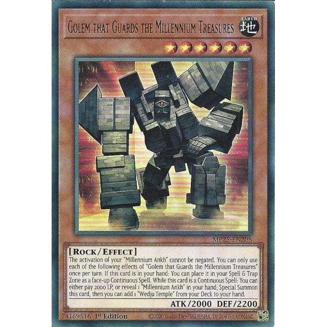 [KW2 Yugioh] [EN-UK] การ์ด MP25-EN208 Golem ที่ยามสมบัติของมิลเลนเนียม : การ์ดหายากมาก : รุ่นที่ 1