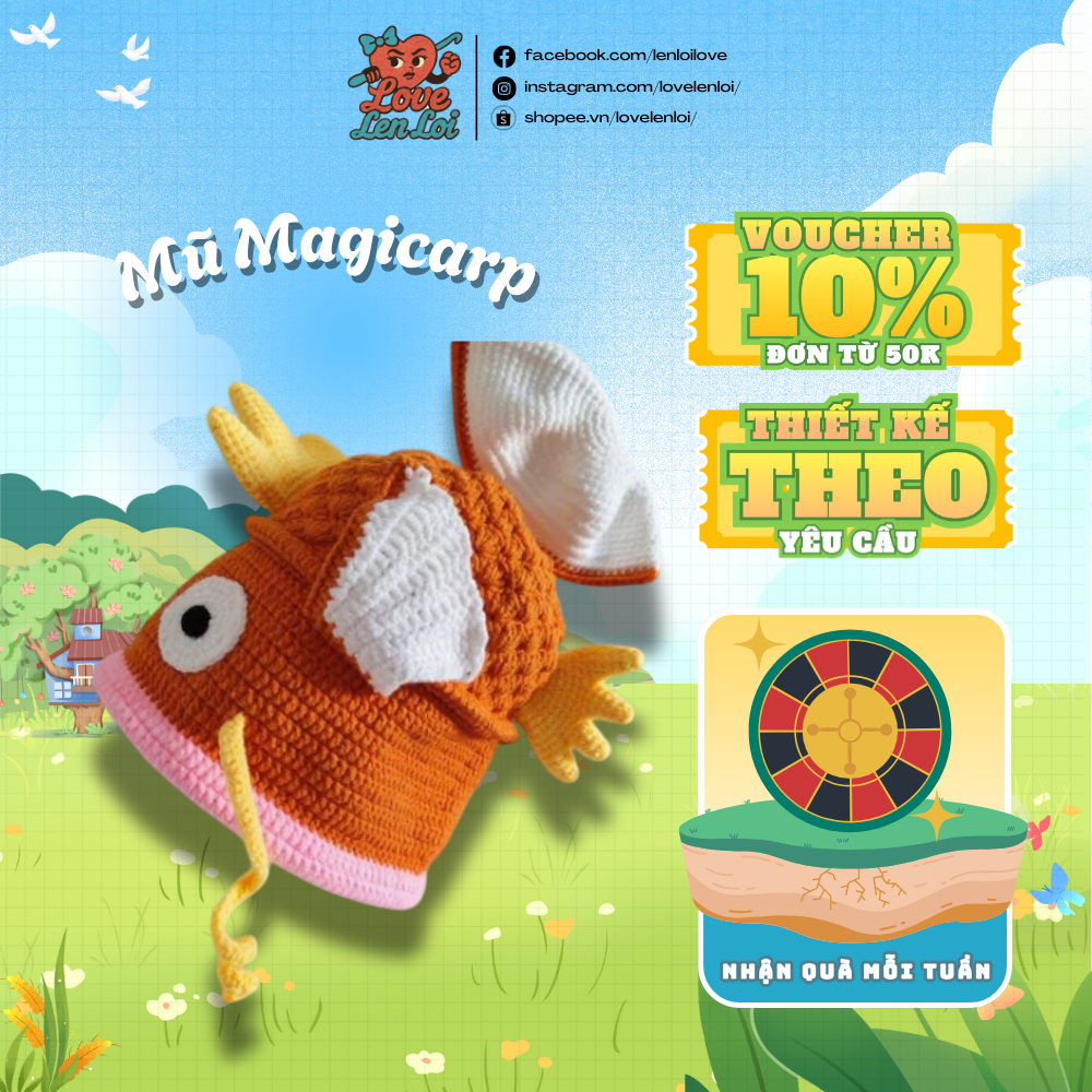 LoveLenLoi Hat/Beanie Magicarp Hat