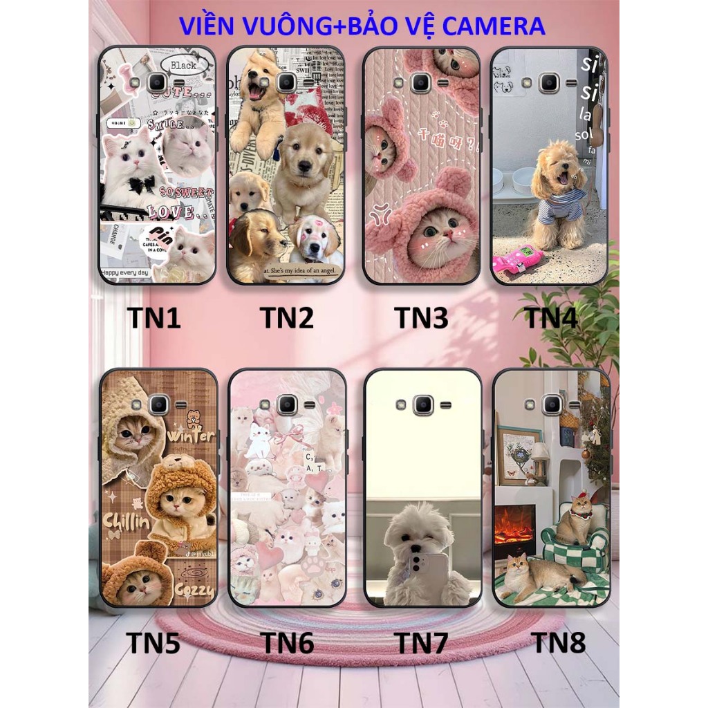 Samsung J2 2015 / J2 Prime / J3 2016 / J5 2016 / J7 2016 เคส TPU ขอบเหลี่ยมพิมพ์ลาย MEOW DOG เด็กน่า