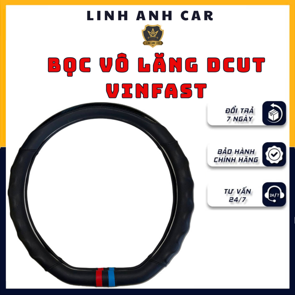 ฝาครอบพวงมาลัย Dcut สําหรับ Vinfast Vf3,Vf5,Vf6,Vf7,Vf8,Vf9,Fadil,E34,LuxA