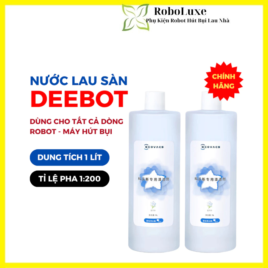 [ของแท้] น้ํายาทําความสะอาดสําหรับเครื่องดูดฝุ่นหุ่นยนต์ Ecovacs Deebot 1 ลิตร
