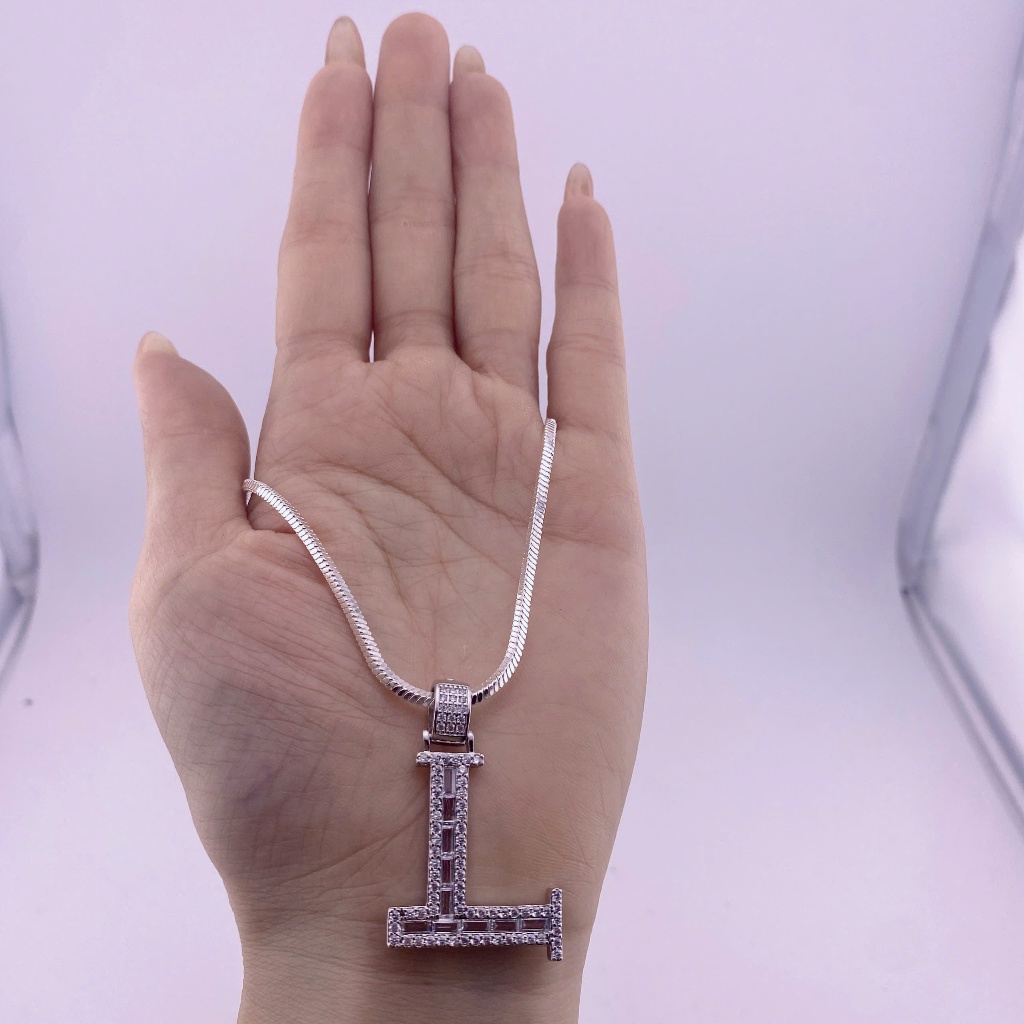 สร้อยคอรูปตัว L ชุบเงิน (dco2+L)