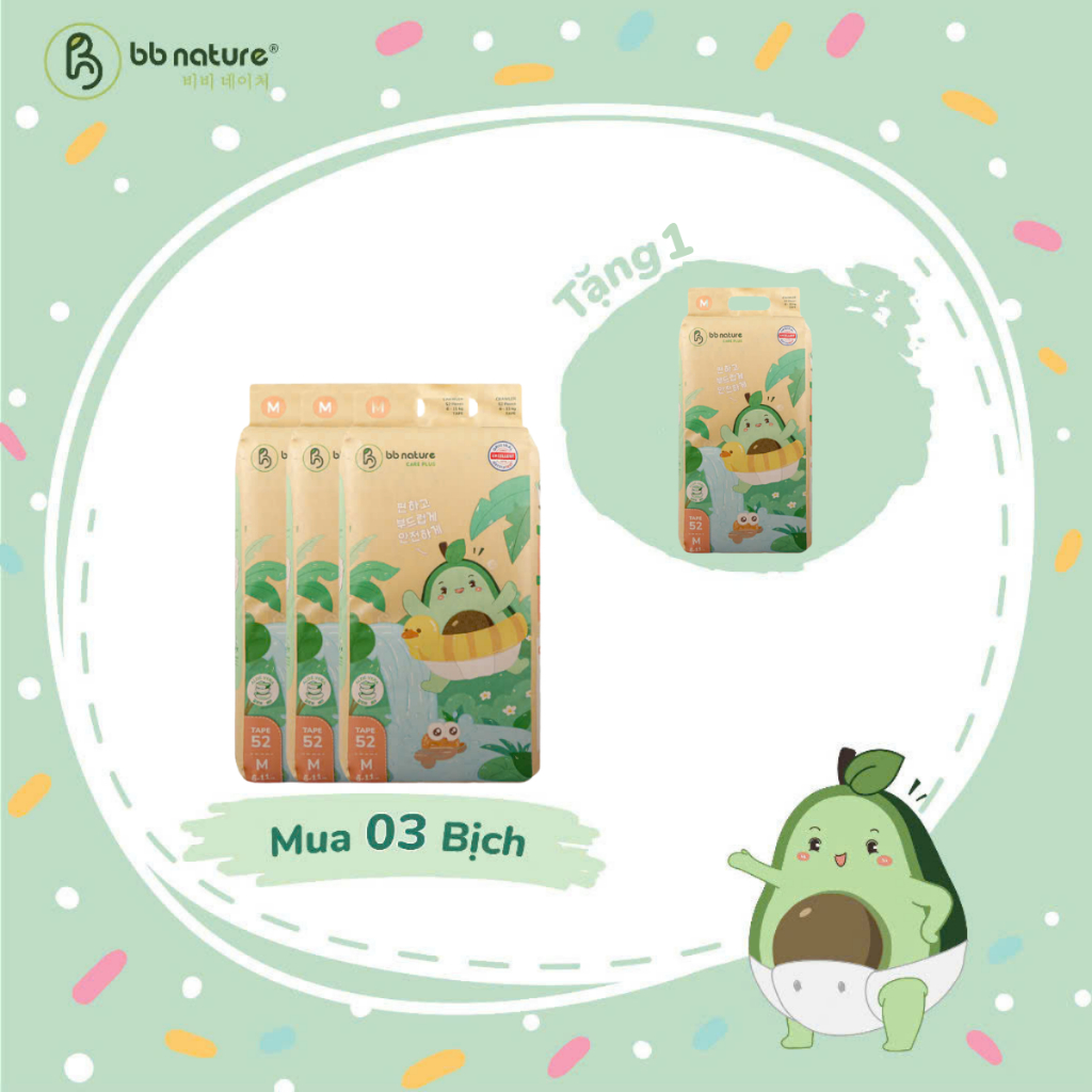 [BB NATURE CARE PLUS] [BUY 03 BACKS GET 01 FREE] Combo 03 ถุง BB Nature Care Plus ผ้าอ้อมพร้อมว่านหา