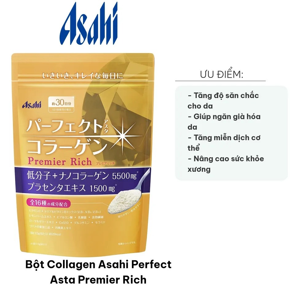Asahi Premium Rich Japanese Collagen Drink Powder 378g (50 วัน)