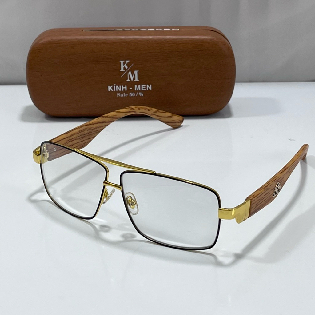 (แว่นเปลี่ยนสีกระจก)DM8-แว่นเปลี่ยนสีพร้อมเลนส์แก้วกันแดดยูวี - สวมใส่ได้กลางวันและกลางคืน - แถมกล่อ