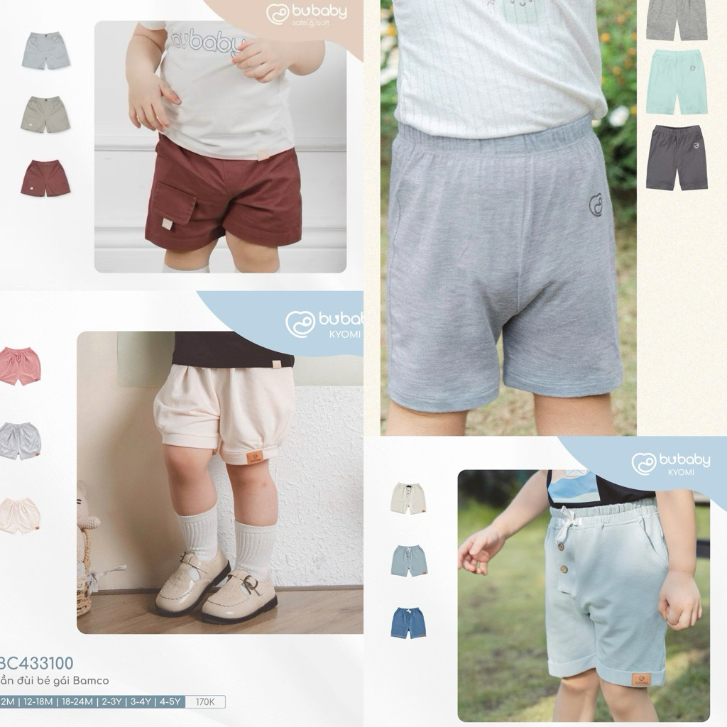 BUBABY กางเกงขาสั้น Bubaby สําหรับเด็กชายและเด็กหญิง