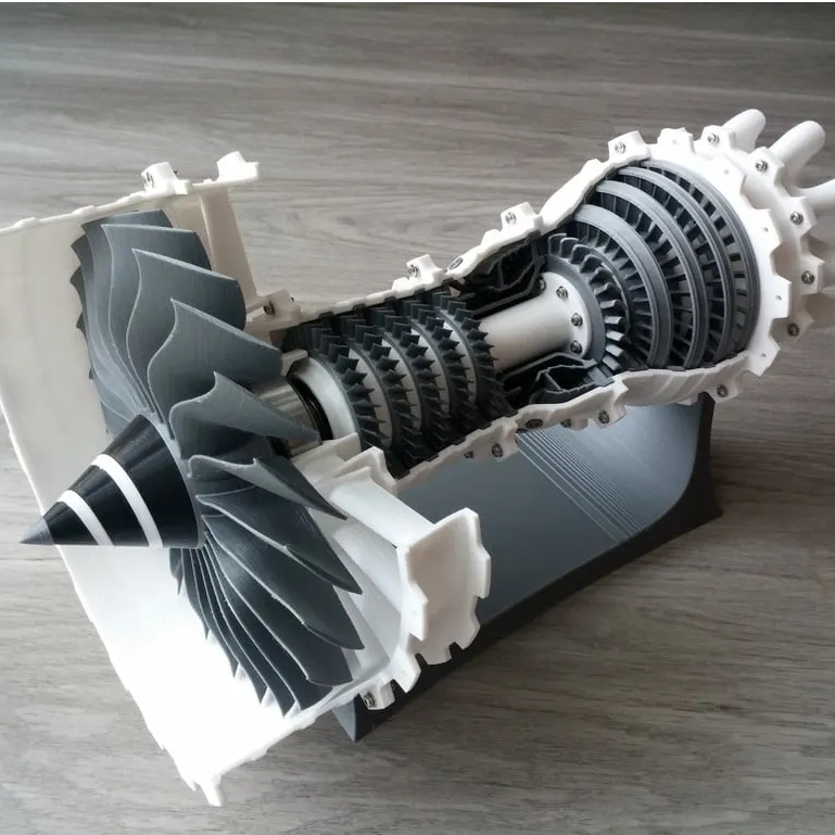 Jet Engine 3D Printing Jet Engine รุ่นสําหรับตกแต่งโต๊ะทํางาน 403x230x203