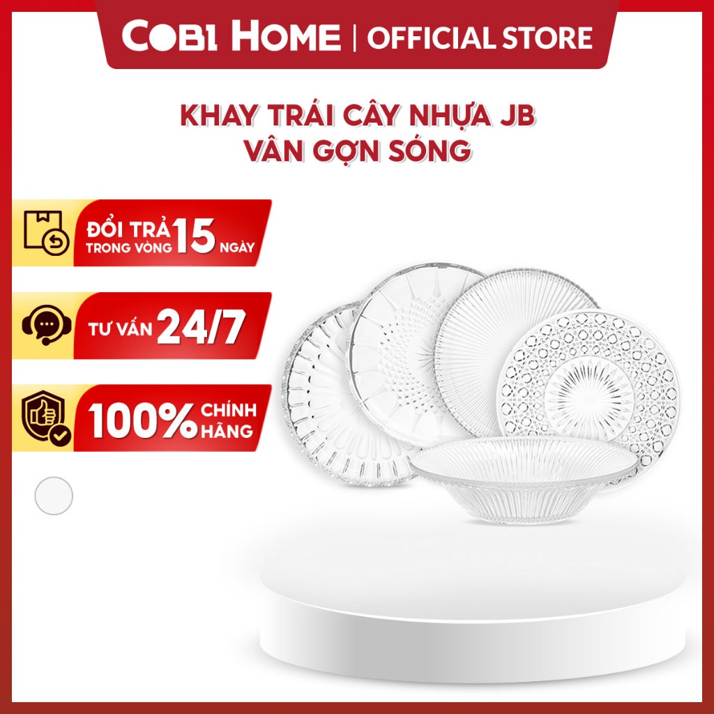 JB ถาดใส่ผลไม้และขนมพลาสติกใส – ลายหยัก – Cobi Home