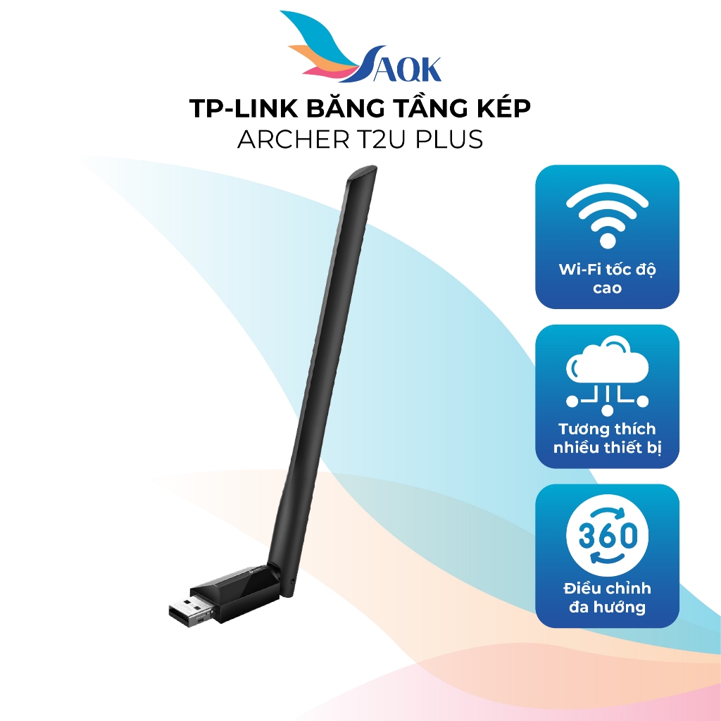 USB Wifi AC600 TP-Link dual band Archer T2U Plus - สินค้าของแท้