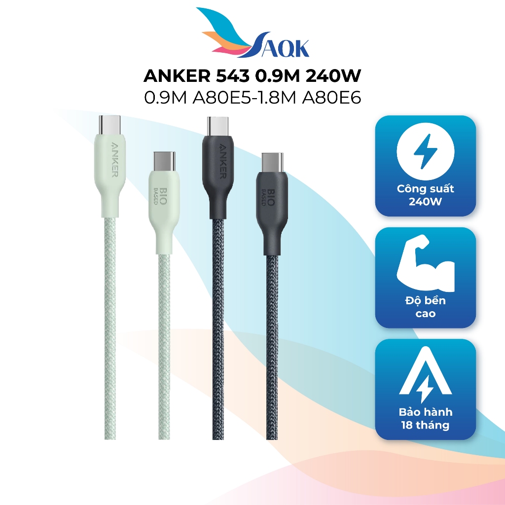 Anker 543 สาย USB Type-C to Type-C 0.9m 240W 0.9m A80E5/1.8m A80E6 - สินค้าของแท้