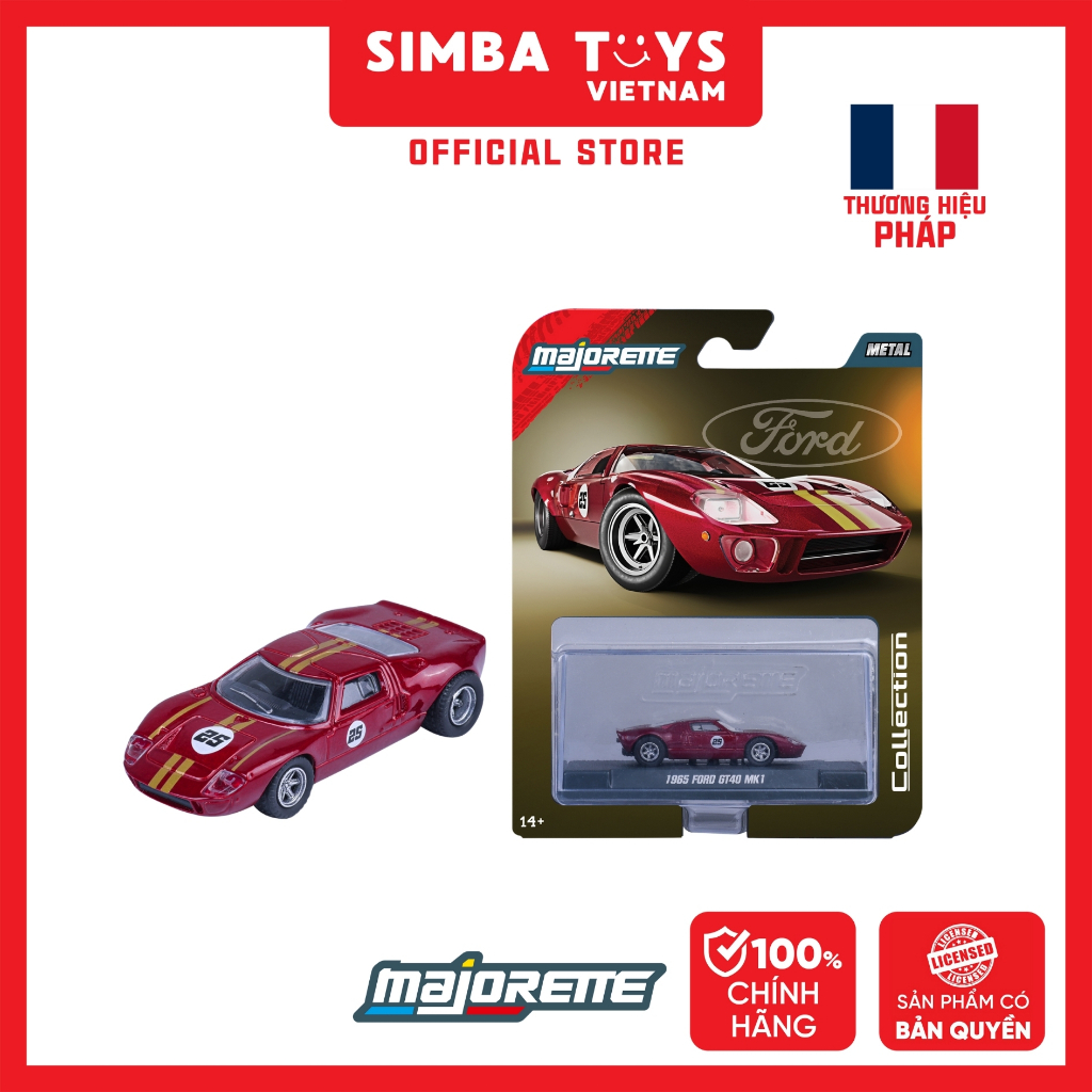 MAJORETTE Collection 965 Ford GT40 MK1 1:64 โมเดลรถDiecastของเล่น-Simbaของเล่นเวียดนาม