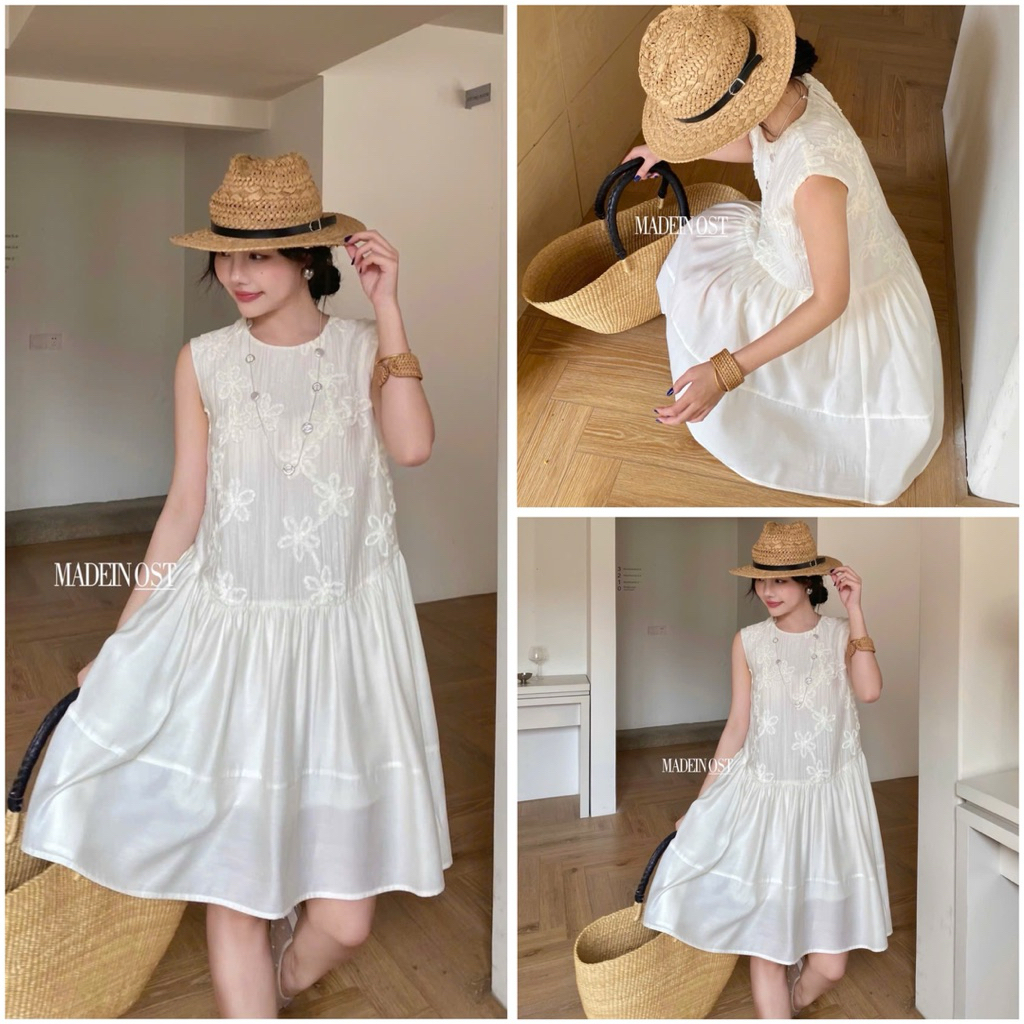 [Em.Cloud] CC Madenost 75626 เดรสแขนกุดลายดอกไม้ผ้าชีฟอง