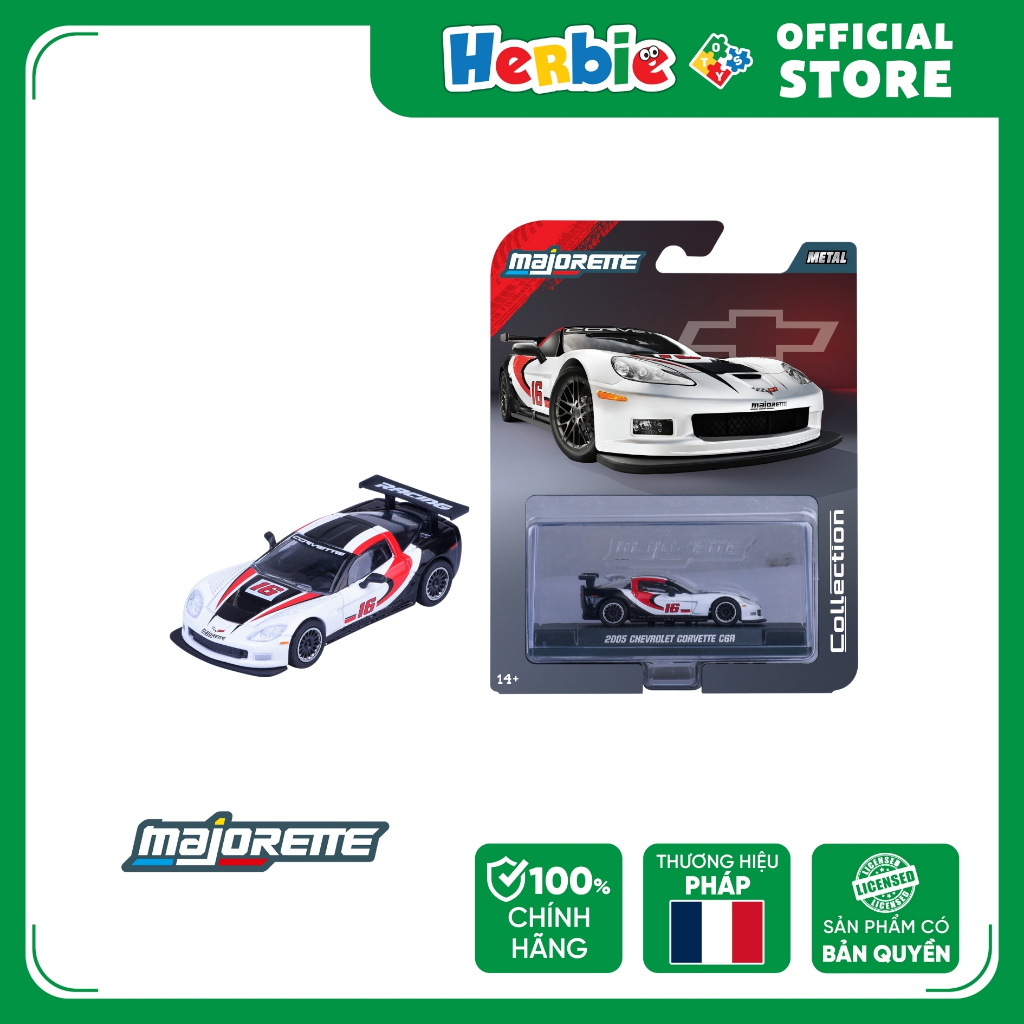 MAJORETTE Collection 2005 Chevrolet Corvette C6 R Herbie ของเล่นโมเดลรถของเล่น