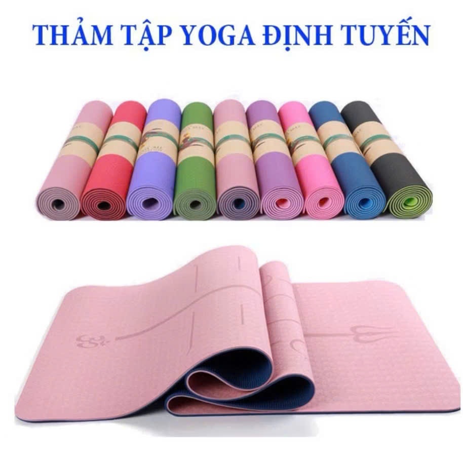 คุณภาพสูง 6MM TPE แผ่นรองยาง 2 ชั้นกันลื่น GYM YOGA สําหรับออกกําลังกายที่บ้าน