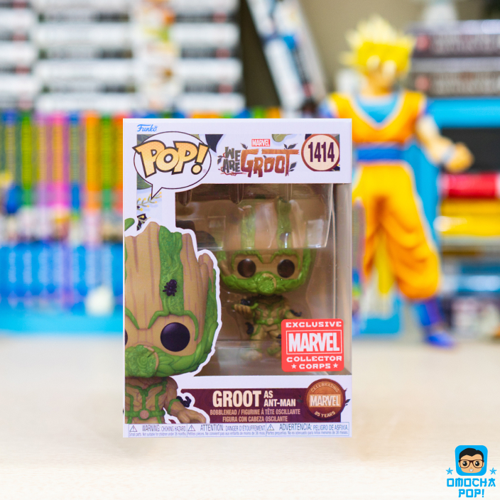 Funko Pop Marvel ดั้งเดิม: We Are Groot - Groot s Ant-Man Stamp Marvel นักสะสม corps พิเศษ 1414
