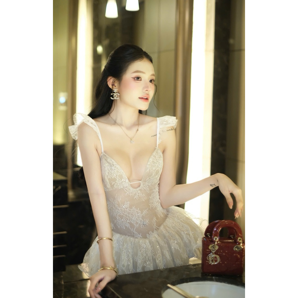 สินค้ามาใหม่ COMMITMENT TO STANDARD SHAPE (ORANGE STUDIOS ) - Ruby Dress 2 - Chan Tien Sleeve Cup De